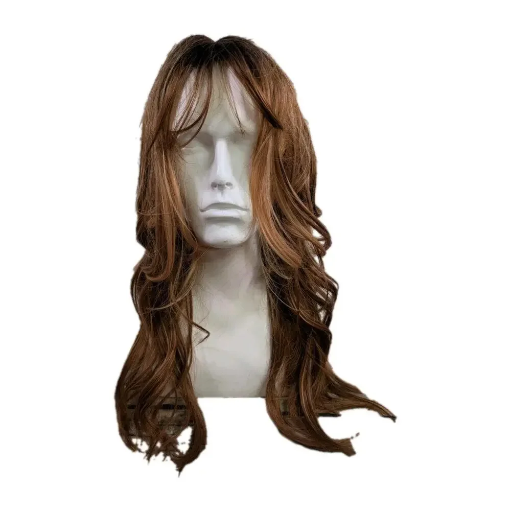 Unbranded Wavy Long‎ Red Wig With Blonde Highlights And Brown Underttones